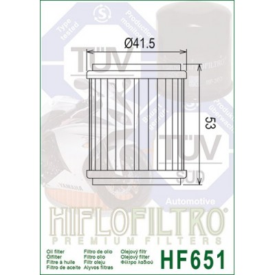 HIFLO FILTRO OLIO HF651