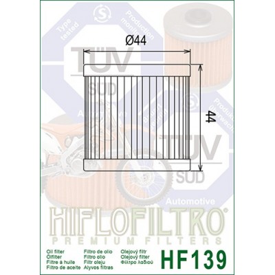 HIFLO FILTRO OLIO HF139