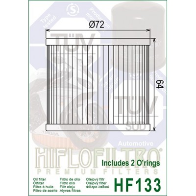 HIFLO FILTRO OLIO HF133