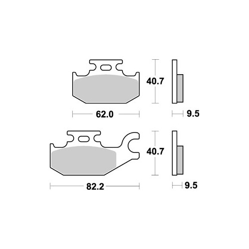 BRAKING coppia pastiglie freno posteriore SM1 per SUZUKI BURGMAN 125 / ABS 2007 / 2019 - BURGMAN 200 / ABS 2007 / 2020