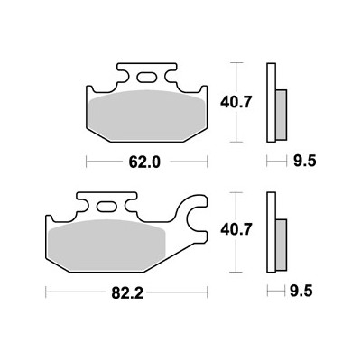 BRAKING coppia pastiglie freno posteriore SM1 per SUZUKI BURGMAN 125 / ABS 2007 / 2019 - BURGMAN 200 / ABS 2007 / 2020