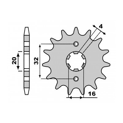 PBR 2182 Pignone in acciaio passo 428 denti 14