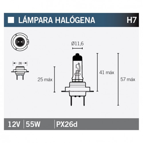 Lampada alogena H7 PX26d 12 Volt 60/55 Watt