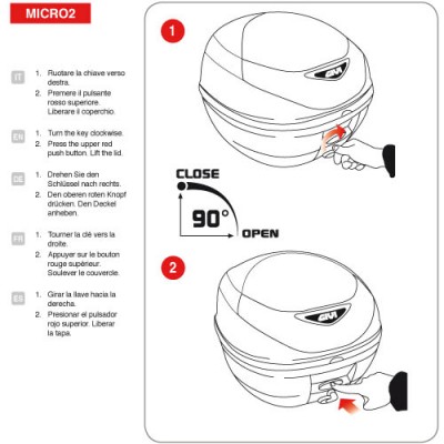 Bauletto posteriore nero MONOLOCK GIVI E300N2B 30 litri con piastra e kit universale