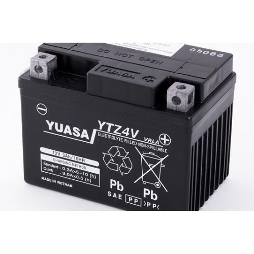 YUASA BATTERIA YTZ4V 12 Volt 3 Ampere Pre-attivata senza manutenzione AGM