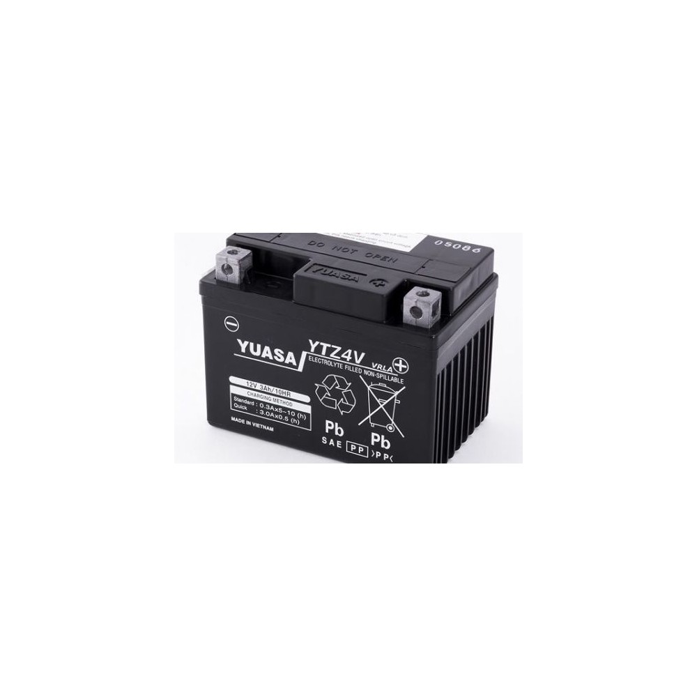 YUASA BATTERIA YTZ4V 12 Volt 3 Ampere Pre-attivata senza manutenzione AGM