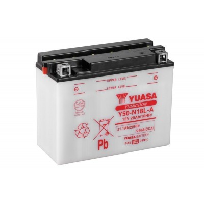 YUASA BATTERIA Y50-N18L-A 12 Volt 20 Ampere - senza acido