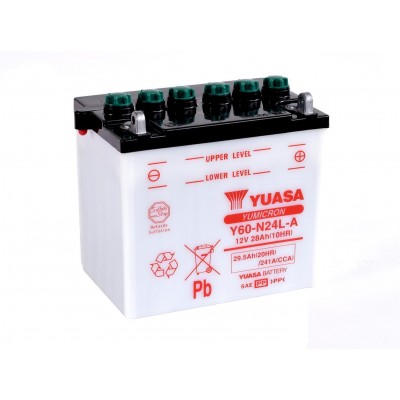 YUASA BATTERIA Y60-N24L-A 12 Volt 28 Ampere - senza acido