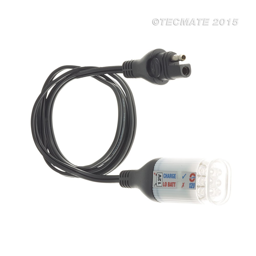 Tester Luce Controllo Ricarica con Presa SAE TecMate OptiMATE LED O-120 Impermeabile per Caricabatterie