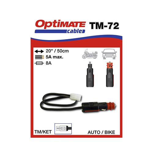 Presa TM Femmina / Accendisigari Maschio TecMate TM-72 per Caricabatterie Auto Moto