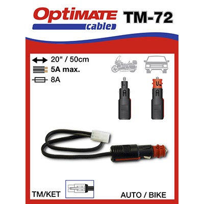 Presa TM Femmina / Accendisigari Maschio TecMate TM-72 per Caricabatterie Auto Moto