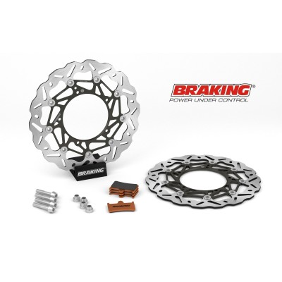 BRAKING KIT MAGGIORAZIONE STRADALE ANTERIORE DISCHI SK2 + PASTIGLIE PER YAMAHA MT 09 - TRACER 900 - XSR 900