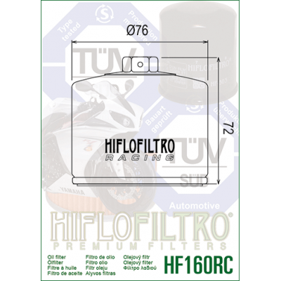 HIFLO filtro olio HF160 RACING