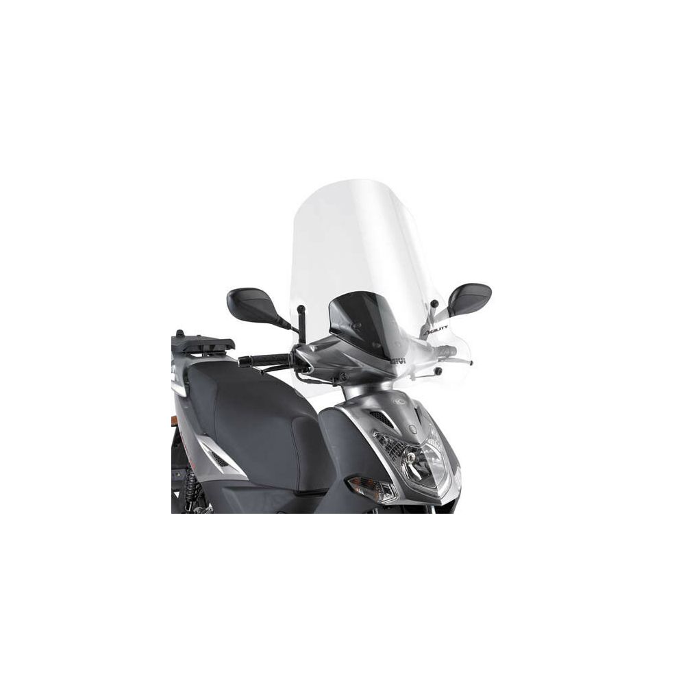 GIVI Parabrezza trasparente 66 x 64 cm per KYMCO AGILITY R16 50 / 125 / 150 / 200 2014 / 2023 - AGILITY S 125 2022 / 2023