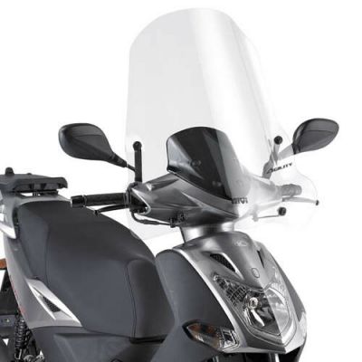 GIVI Parabrezza trasparente 66 x 64 cm per KYMCO AGILITY R16 50 / 125 / 150 / 200 2014 / 2023 - AGILITY S 125 2022 / 2023