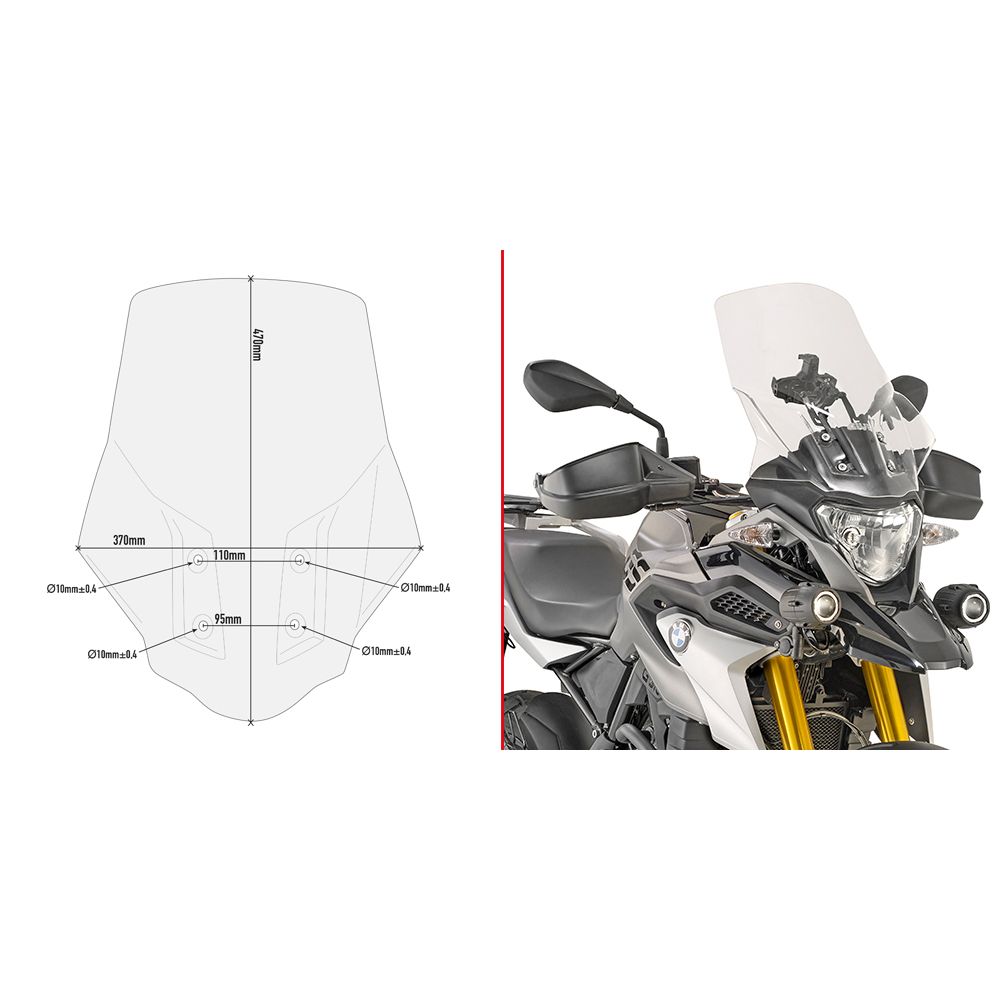 GIVI Cupolino specifico trasparente per BMW G 310 GS 2017 / 2023