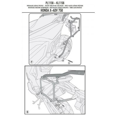 Portavaligie laterale per valigie GIVI MONOKEY - RETRO FIT per HONDA X-ADV 750 2017 / 2020