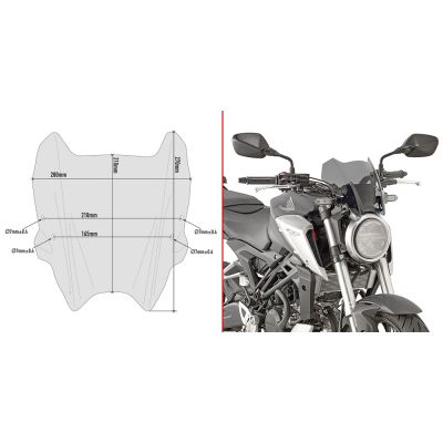 GIVI Cupolino fumé per HONDA CB 125 R - CB 300 R 2018 / 2023