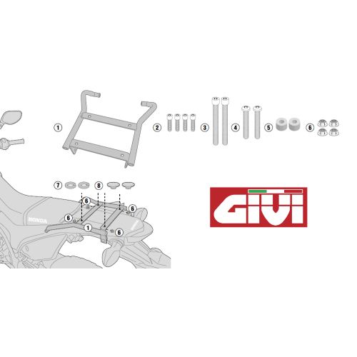 GIVI Attacco posteriore per bauletto MONOKEY - MONOLOCK per HONDA CRF 250 L - CRF 250 RALLY 2017 / 2020