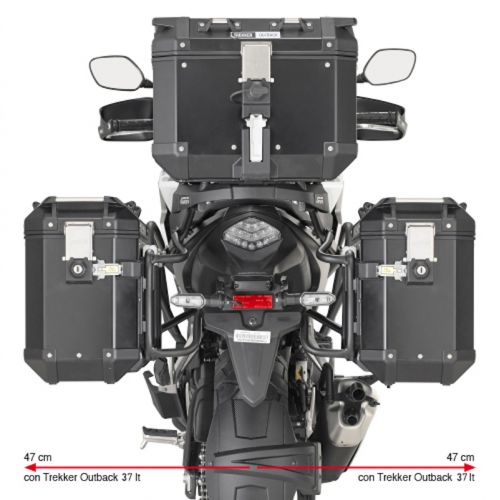 GIVI Portavaligie laterale PL ONE-FIT per valigie MONOKEY CAM-SIDE Trekker per HONDA CB 500 X 2019 / 2023