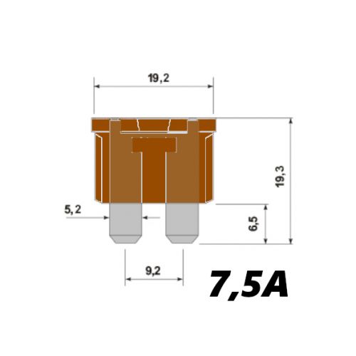 14702 Fusibile a lama serie medio marrone 7,5A