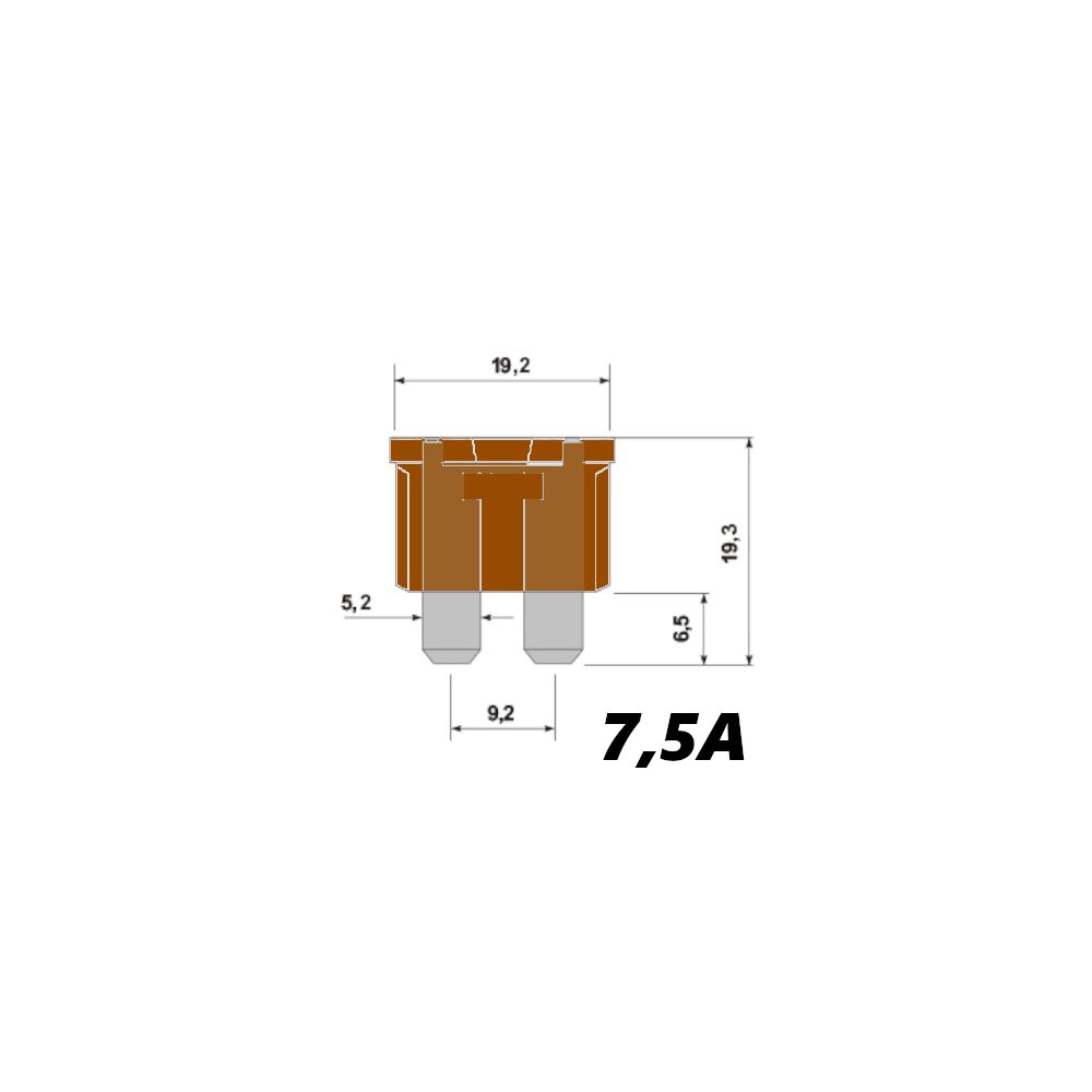 14702 Fusibile a lama serie medio marrone 7,5A