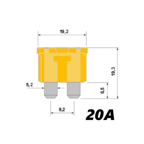 14705 Fusibile a lama medio midi giallo 20A