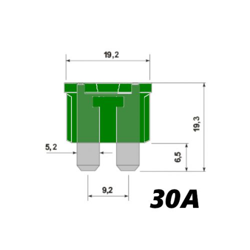 14707 Fusibile a lama serie medio verde 30A