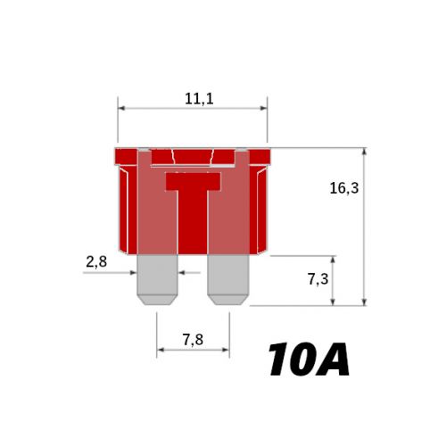 14710 Fusibile a lama serie mini rosso 10A