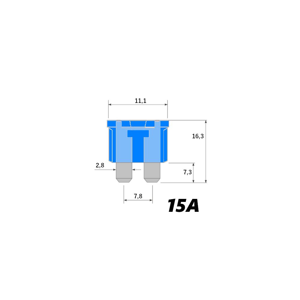 14711 Fusibile a lama serie mini azzurro 15A