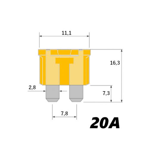 14712 Fusibile a lama serie mini giallo 20A