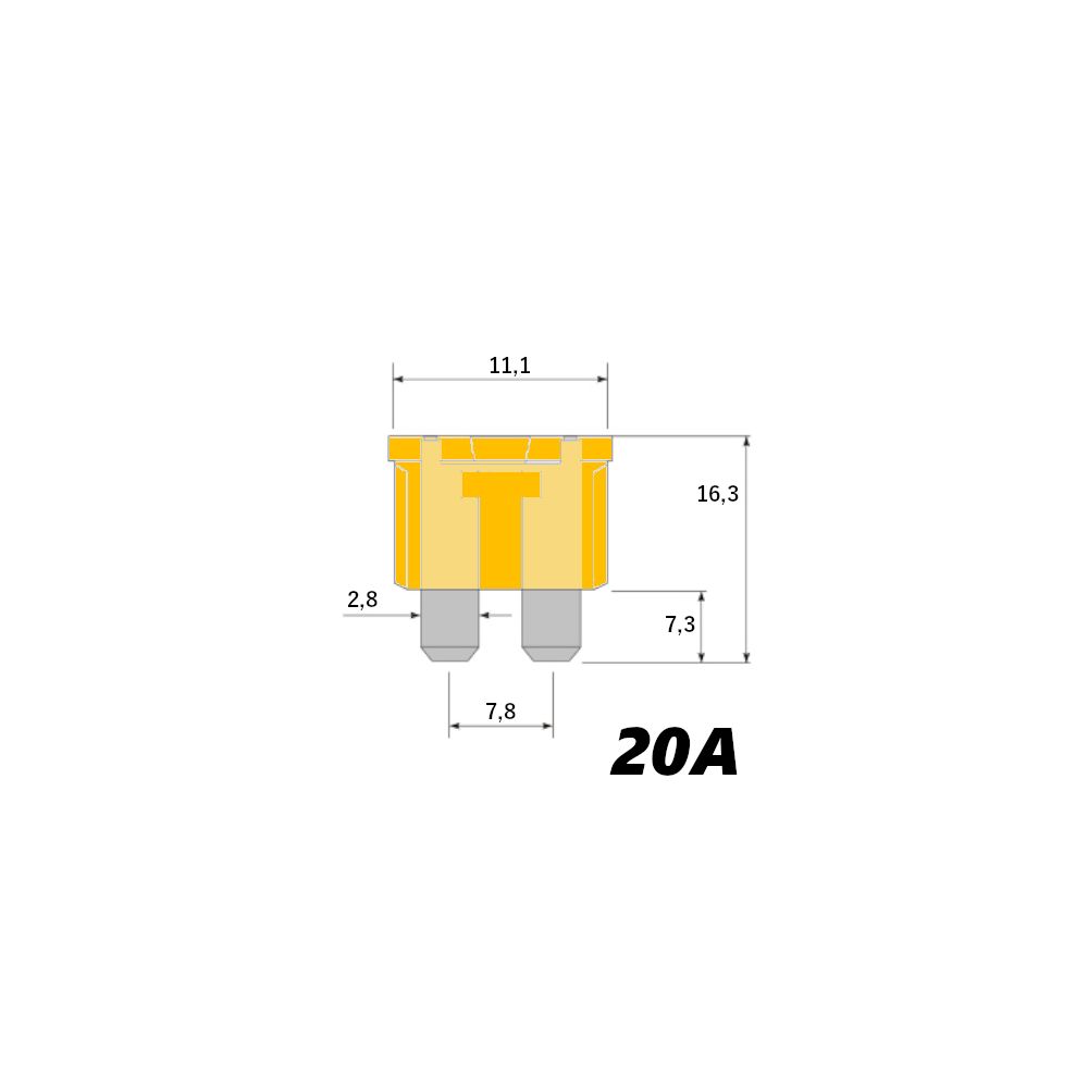 14712 Fusibile a lama serie mini giallo 20A