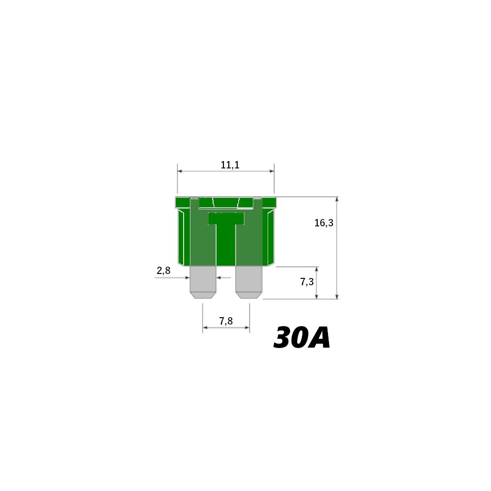 14713 Fusibile a lama serie mini verde 30A