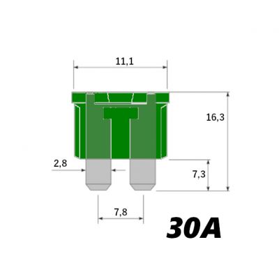 14713 Fusibile a lama serie mini verde 30A