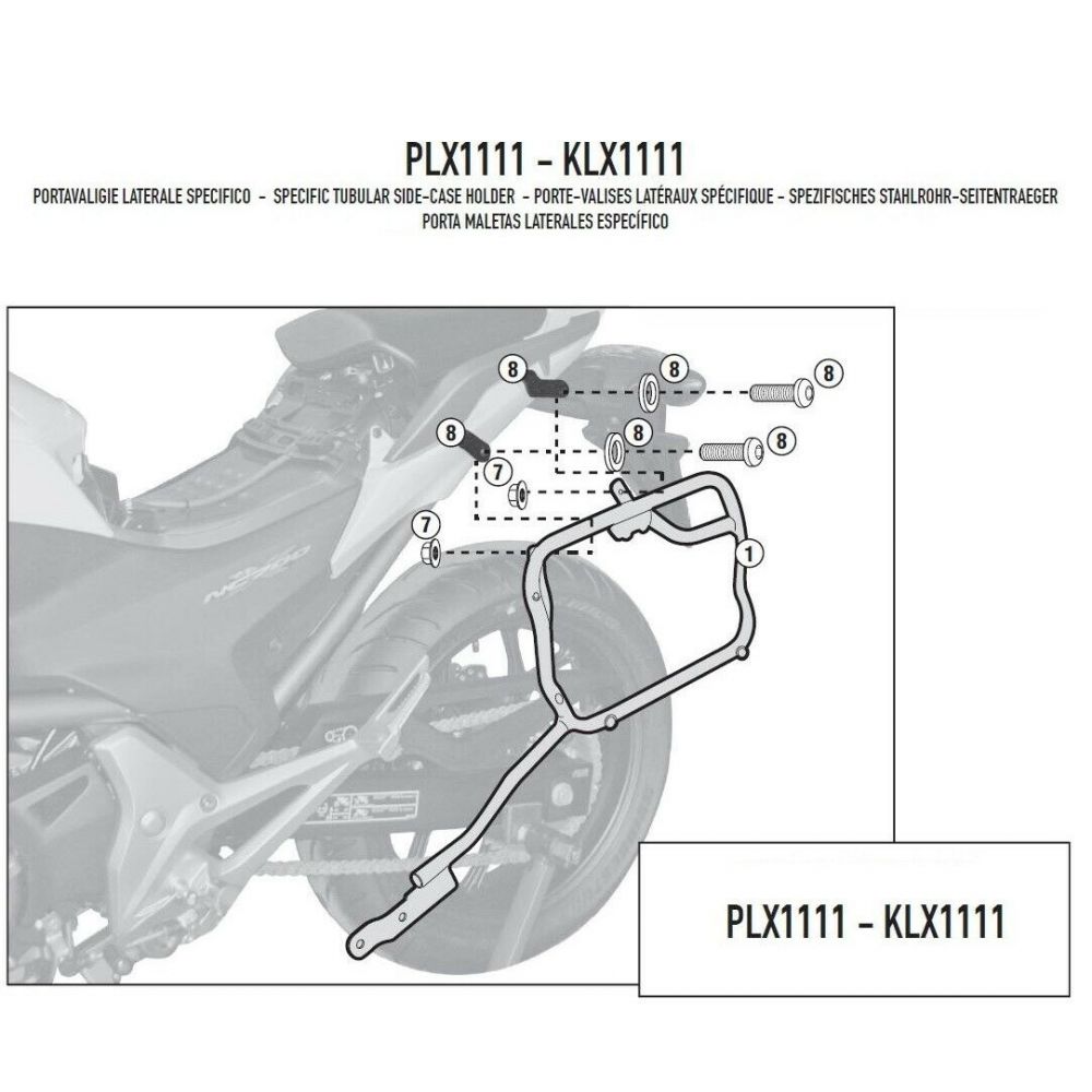 GIVI Portavaligie laterale per valigie V35 - V37 MONOKEY SIDE per HONDA NC 700 S - NC 700 X - NC 750 S - NC 750 X 2012 / 2015