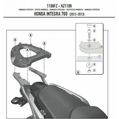 GIVI Attacco posteriore per bauletto MONOKEY - MONOLOCK per HONDA INTEGRA 700 2012 2013