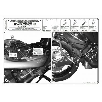 GIVI Portavaligie laterale per valigie MONOKEY per HONDA XL 700 V TRANSALP 2008 / 2013