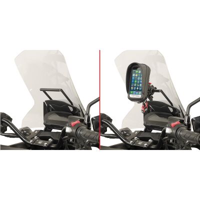 GIVI Traversino da montare dietro cupolino per installare porta GPS - smartphone per HONDA NC 750 X 2016 / 2020