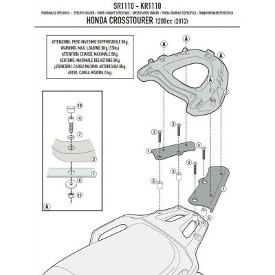 GIVI Attacco posteriore specifico per bauletto MONOKEY per HONDA CROSSTOURER 1200 / DCT 2012 / 2019