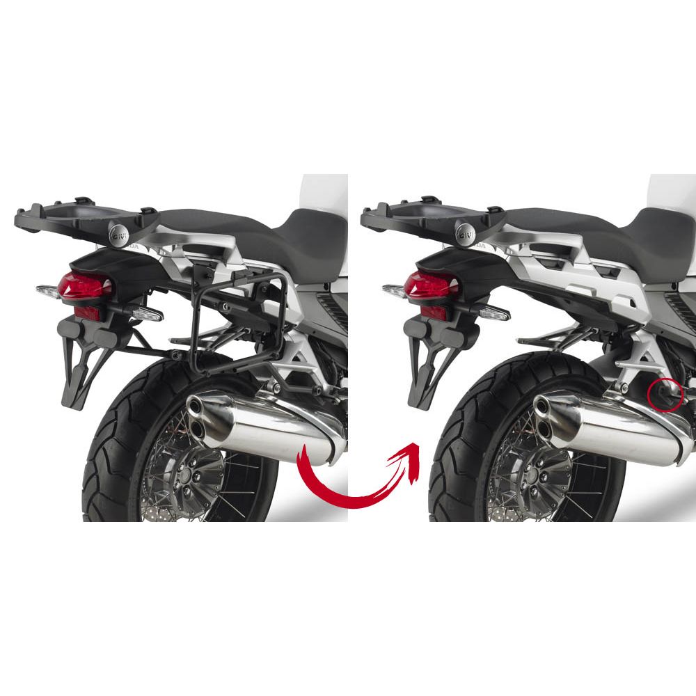 GIVI Portavaligie laterale a rimozione rapida per valigie MONOKEY - RETRO FIT per HONDA CROSSTOURER 1200 / DCT 2012 / 2019