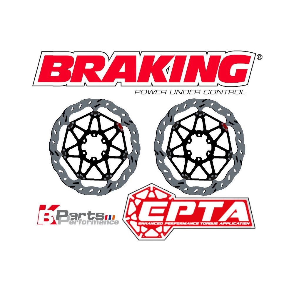 BRAKING 2 Dischi Freno Anteriore Flottante EPTA EP073 per APRILIA - BENELLI - DUCATI