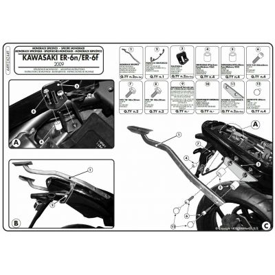 GIVI Attacco posteriore specifico per bauletto MONOKEY - MONOLOCK per KAWASAKI ER-6N - ER-6F 2009 / 2011