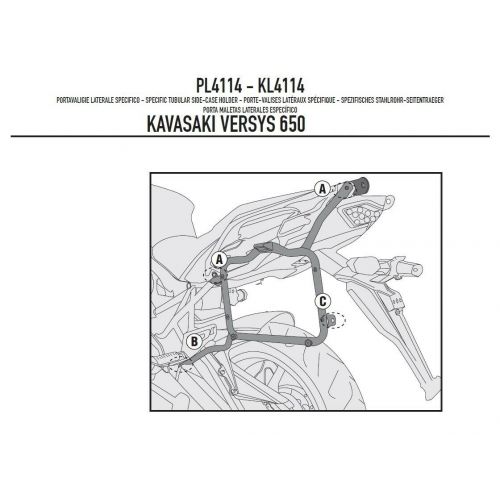 GIVI Portavaligie laterale per valigie MONOKEY - RETRO FIT per KAWASAKI VERSYS 650 2015 / 2023