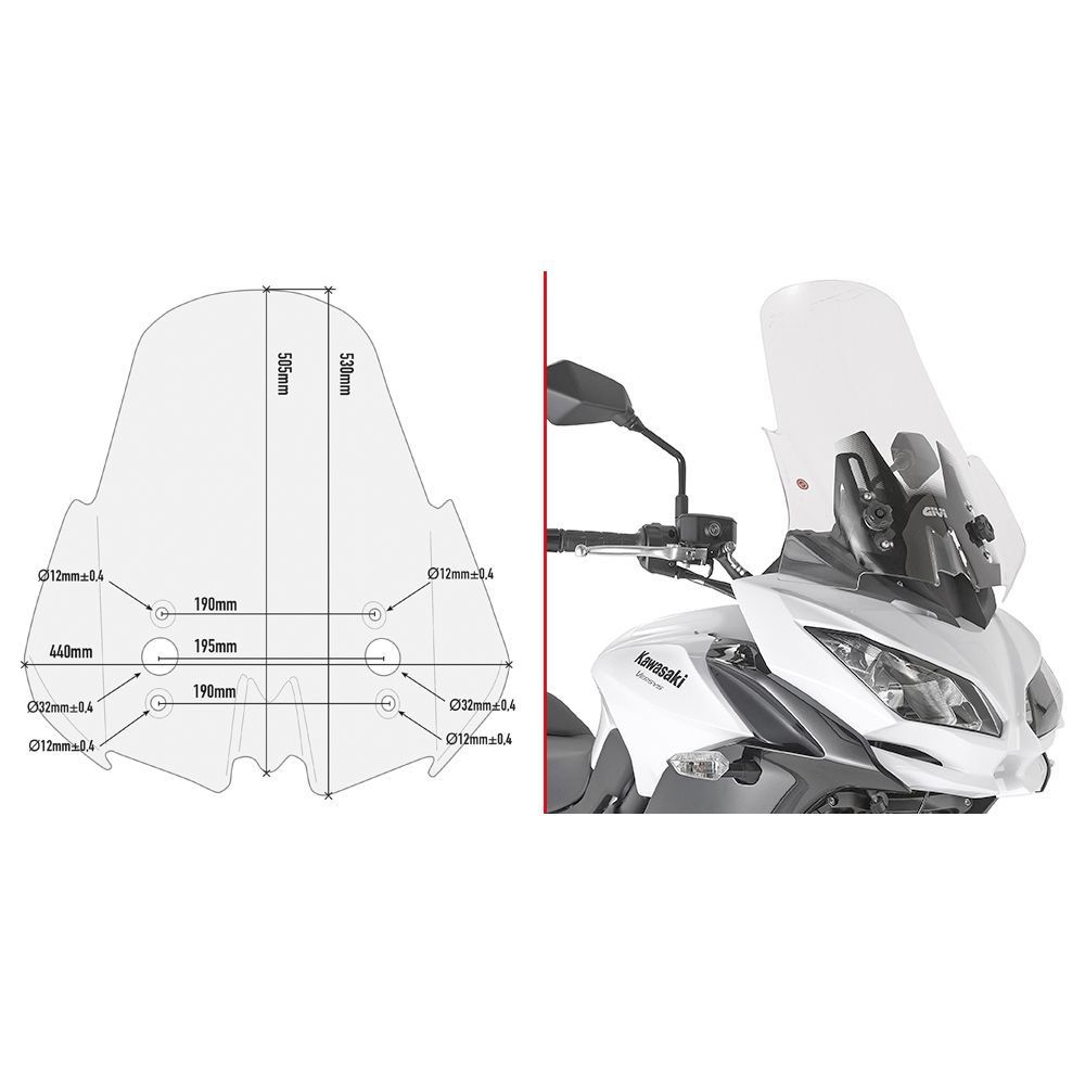 GIVI Cupolino trasparente per KAWASAKI VERSYS 650 2017 / 2021