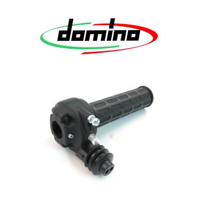 DOMINO Comando Gas Bicilindrico nero con manopola nera