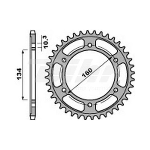 PBR 4405 Corona in acciaio passo 525 denti 42