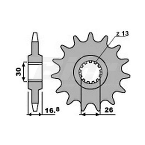 PBR 2068 Pignone in acciaio con rivestimento antirumore passo 525 denti 16