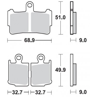 BRAKING 950CM55 2 coppie pastiglie freno anteriore CM55 per HONDA VFR 1200 F / DCT 2010 / 2016