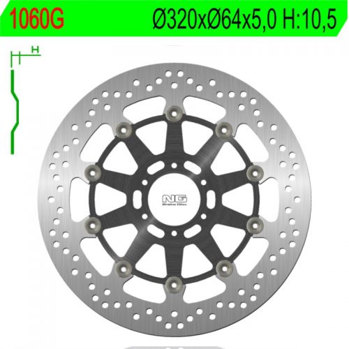 NG 1060G Disco Freno anteriore tondo flottante