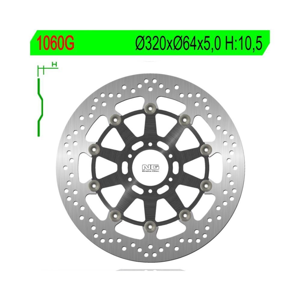 NG 1060G Disco Freno anteriore tondo flottante